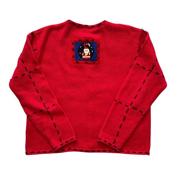 Segue Ugly Christmas Sweater Cardigan Embroidered Medium Cottagecore Grandmacore - Picture 2 of 12